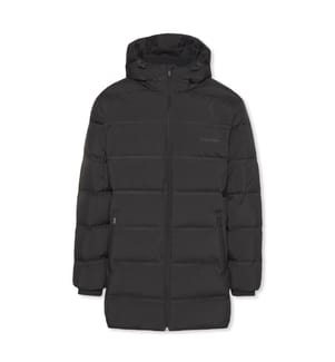 Lange Daunenjacke mit Kapuze - Schwarz