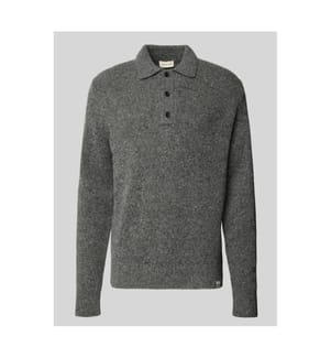 Lässiger Polo-Pullover aus Wollgemisch - Grau