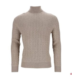 Rollkragenpullover - 50% Kaschmir & 50% Wolle - Beige