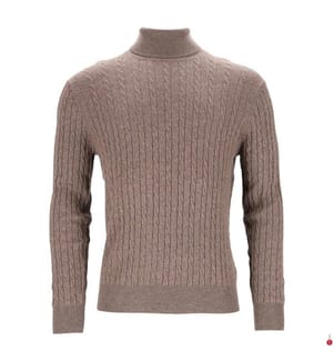 Rollkragenpullover - 50% Kaschmir & 50% Wolle - Braun