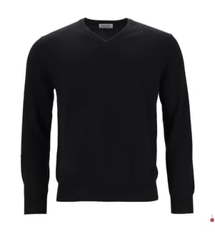 V-Ausschnitt-Pullover aus Kaschmir für Herren - Schwarz