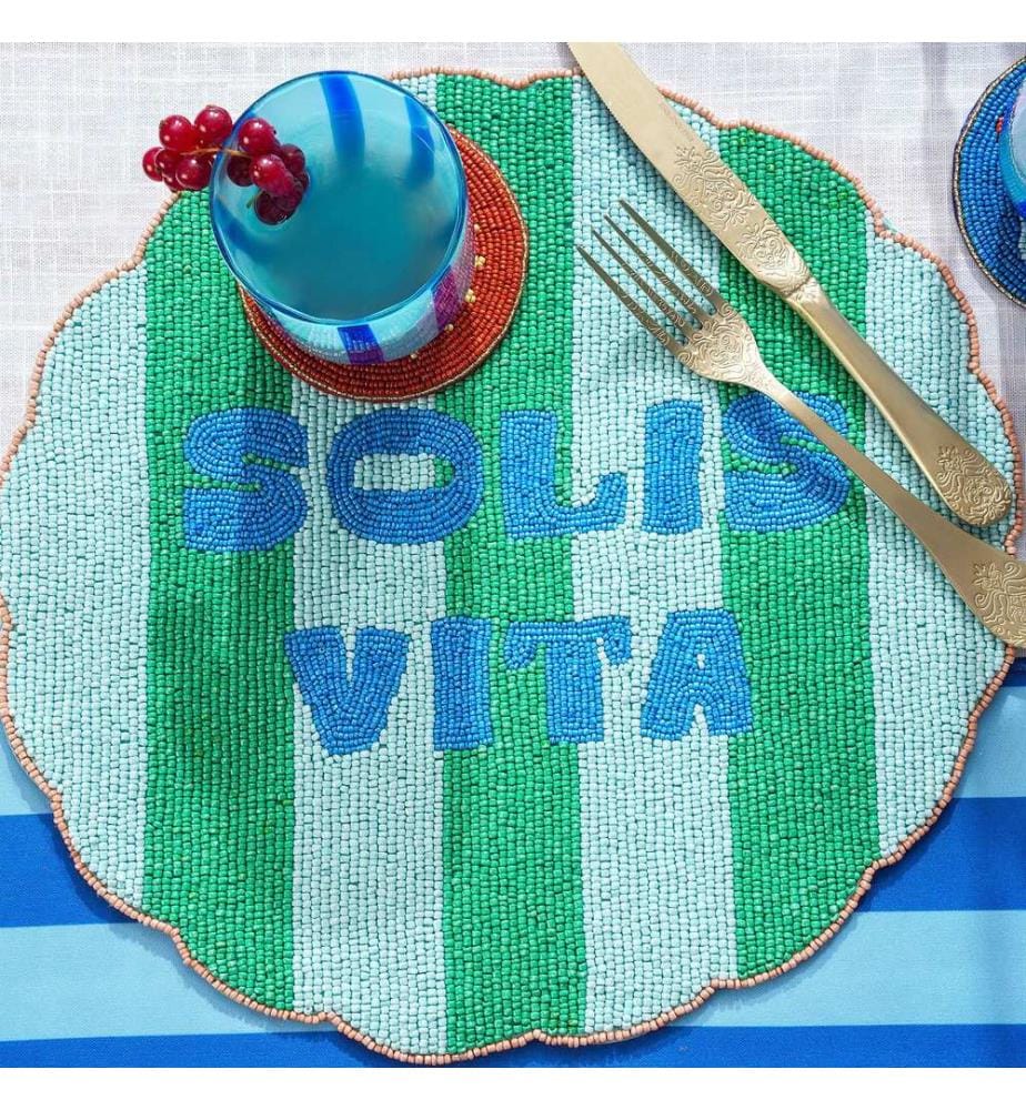 Tovaglietta, verde, blu, 90% vetro / 10% poliestere
