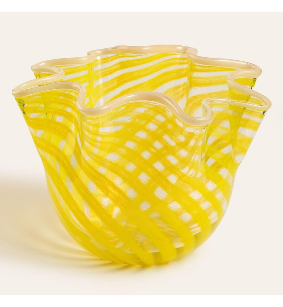 Vaso giallo, 100% vetro