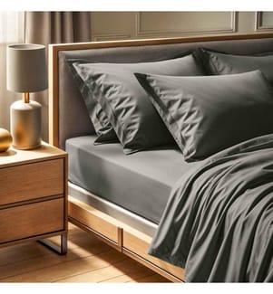 Ranforce Spannbettlaken Doppelbett XL, Dunkelgrau, 100 % Baumwolle