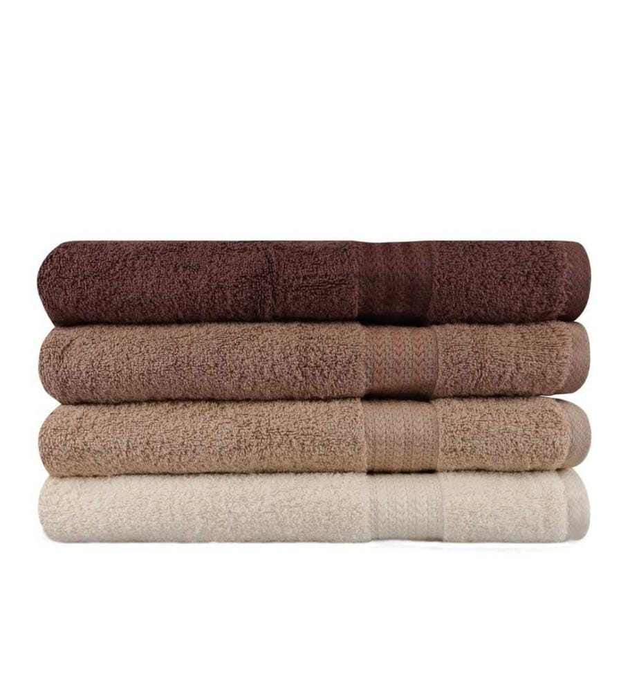 Badetuchset, 4-teilig, Creme, Beige, Braun, Baumwolle, 500 g/m²