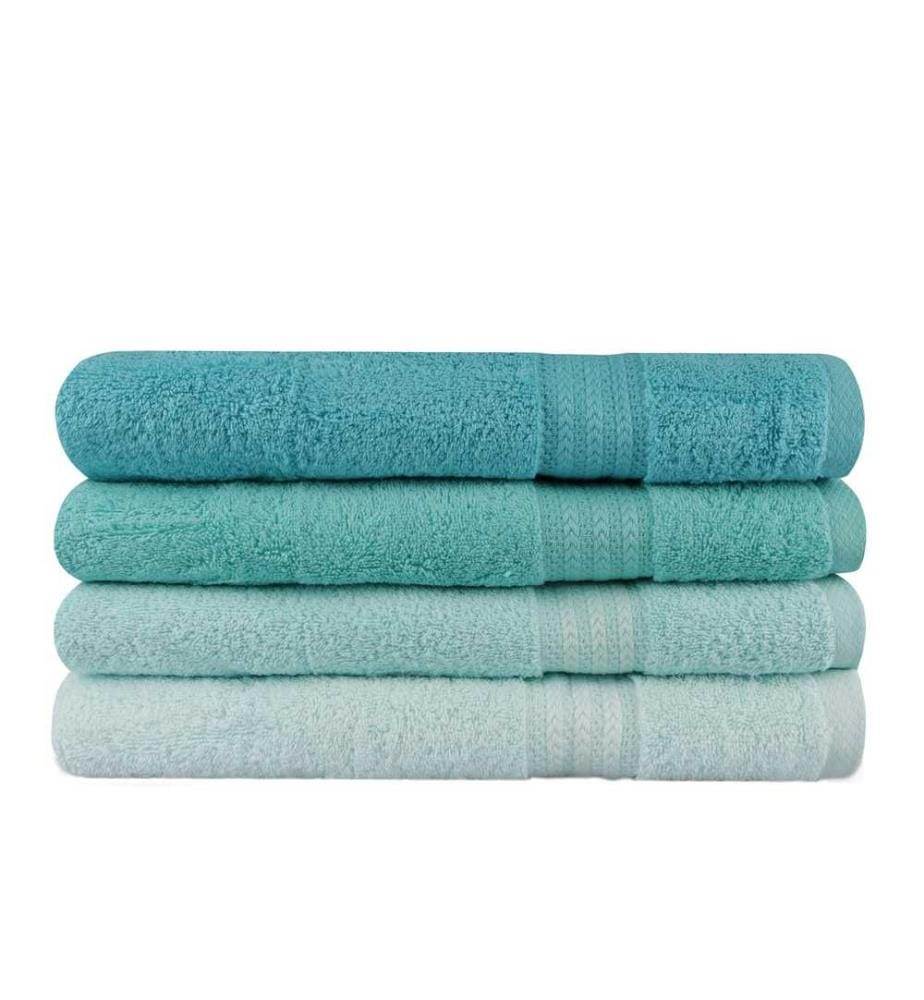Badetuchset, 4-teilig, Hellgrün, Grün, Mint, Baumwolle, 500 g/m²