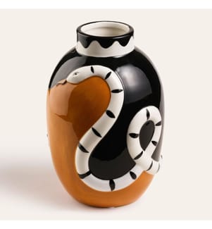 Vaso, marrone, 100% ceramica