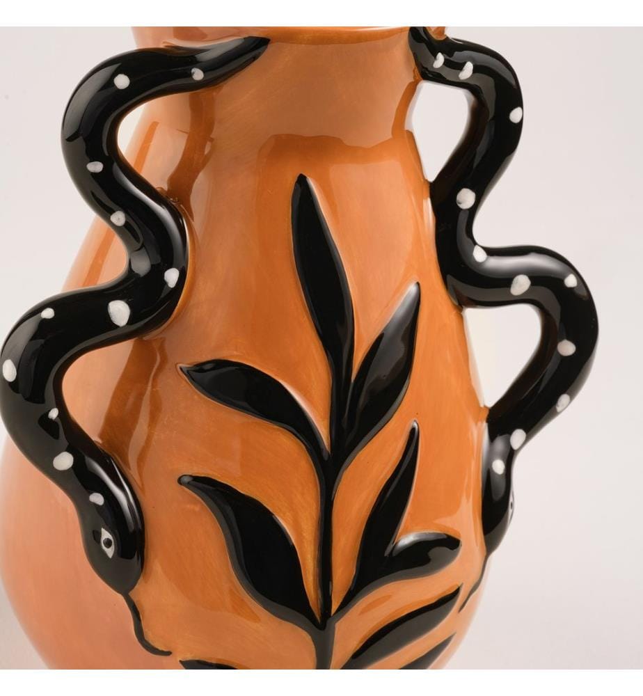 Vaso, marrone, nero, 100% ceramica