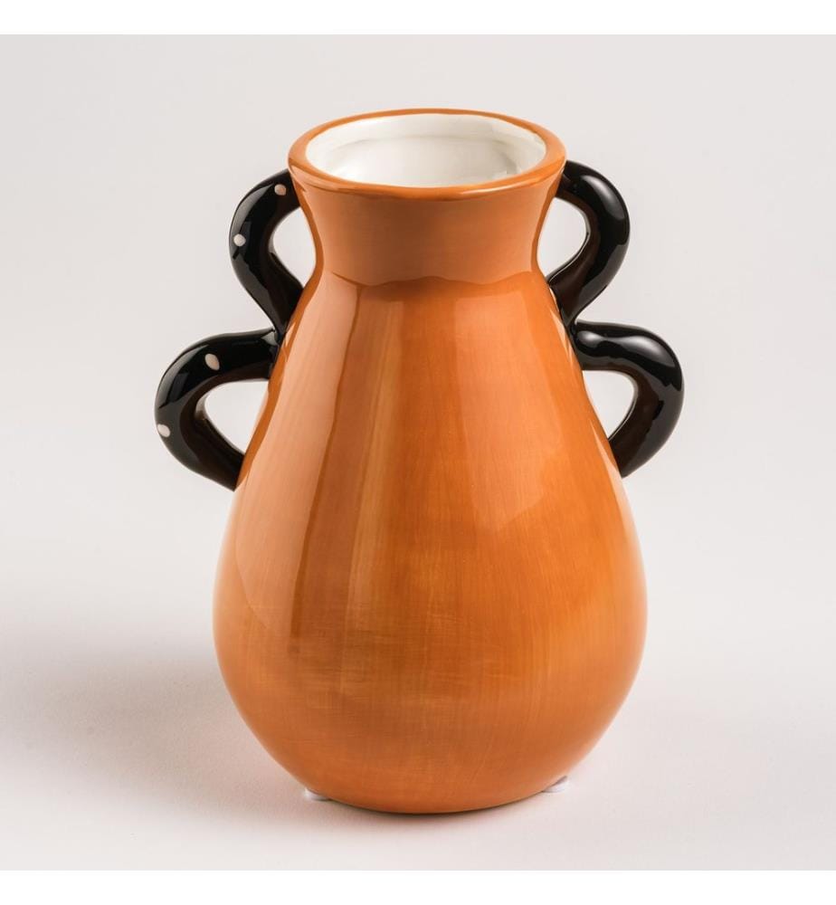 Vaso, marrone, nero, 100% ceramica