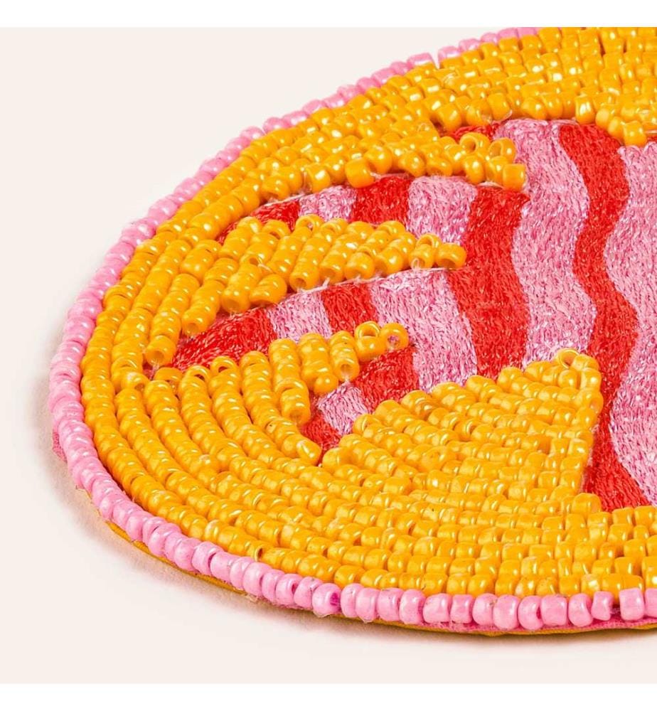 Tappetino in vetro, giallo, 90% vetro / 5% poliestere / 5% cotone