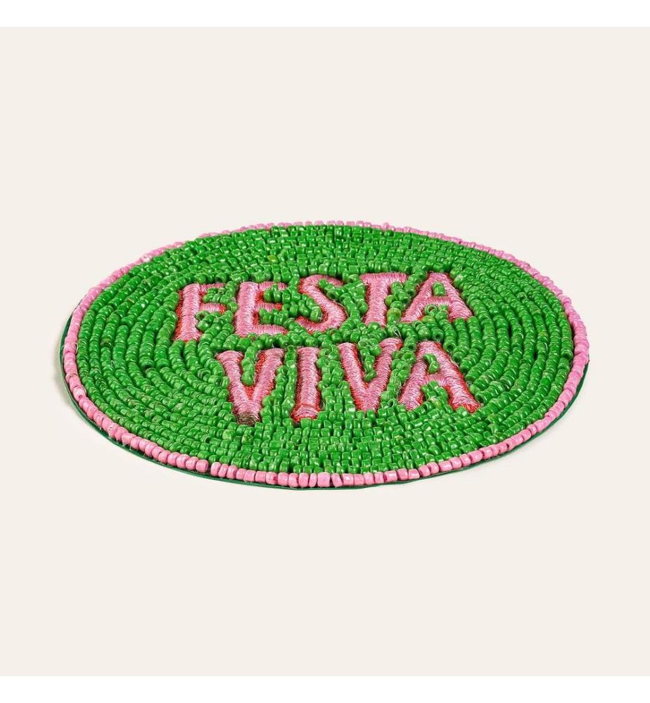 Tappetino in vetro, verde, 90% vetro / 5% poliestere / 5% cotone