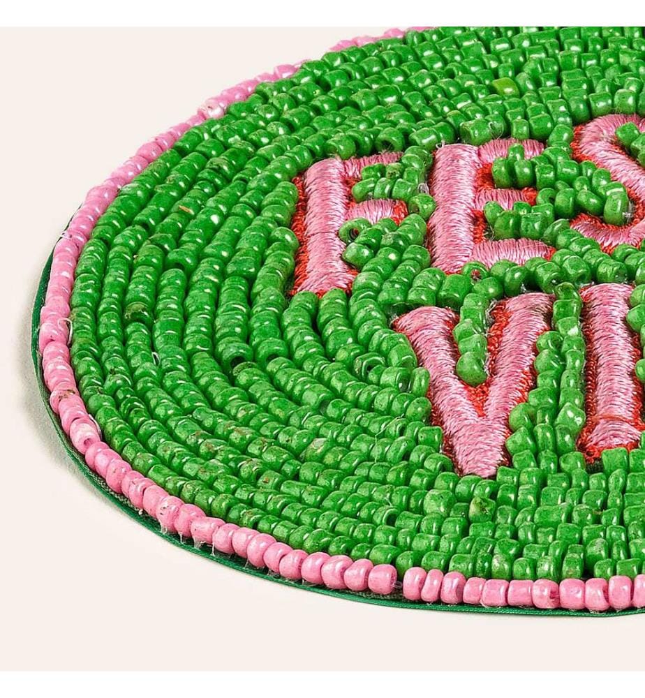 Tappetino in vetro, verde, 90% vetro / 5% poliestere / 5% cotone