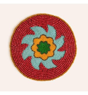 Tappetino in vetro, rosso, 90% vetro / 5% poliestere / 5% cotone