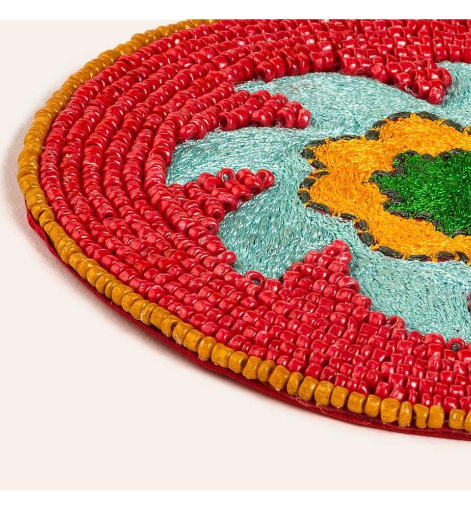 Tappetino in vetro, rosso, 90% vetro / 5% poliestere / 5% cotone