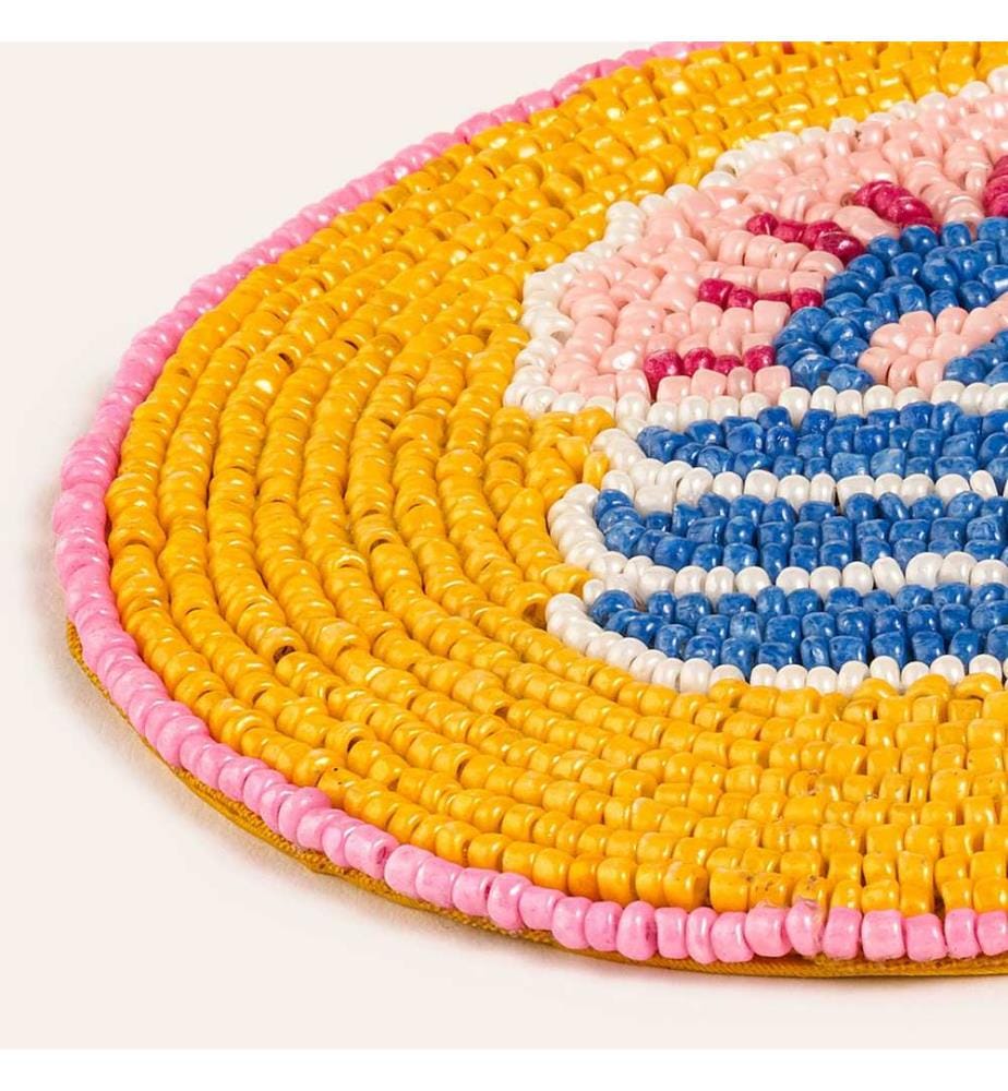 Tappetino in vetro, verde, rosa, 90% vetro / 5% poliestere / 5% cotone