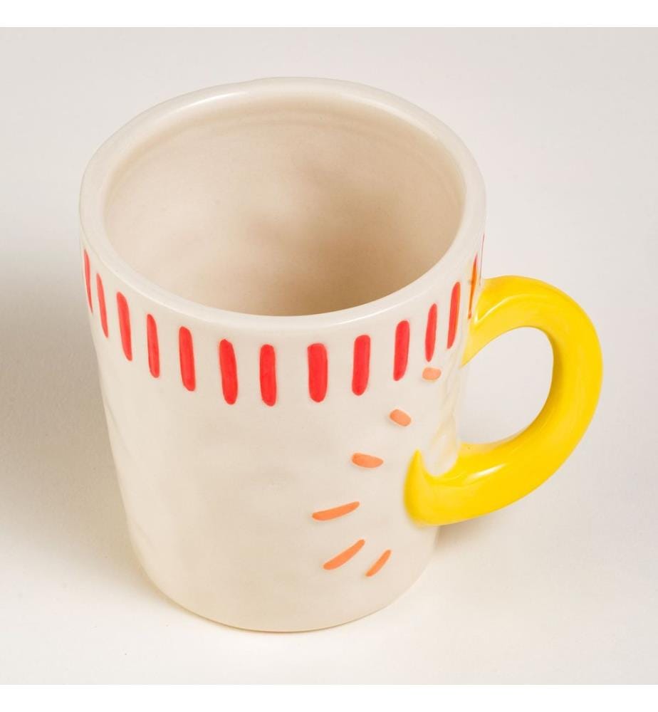Becher, rot, 100 % Steingut