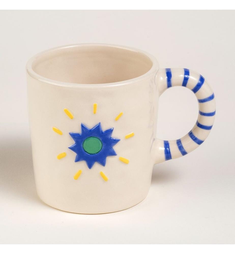 Becher, blau, 100 % Steingut