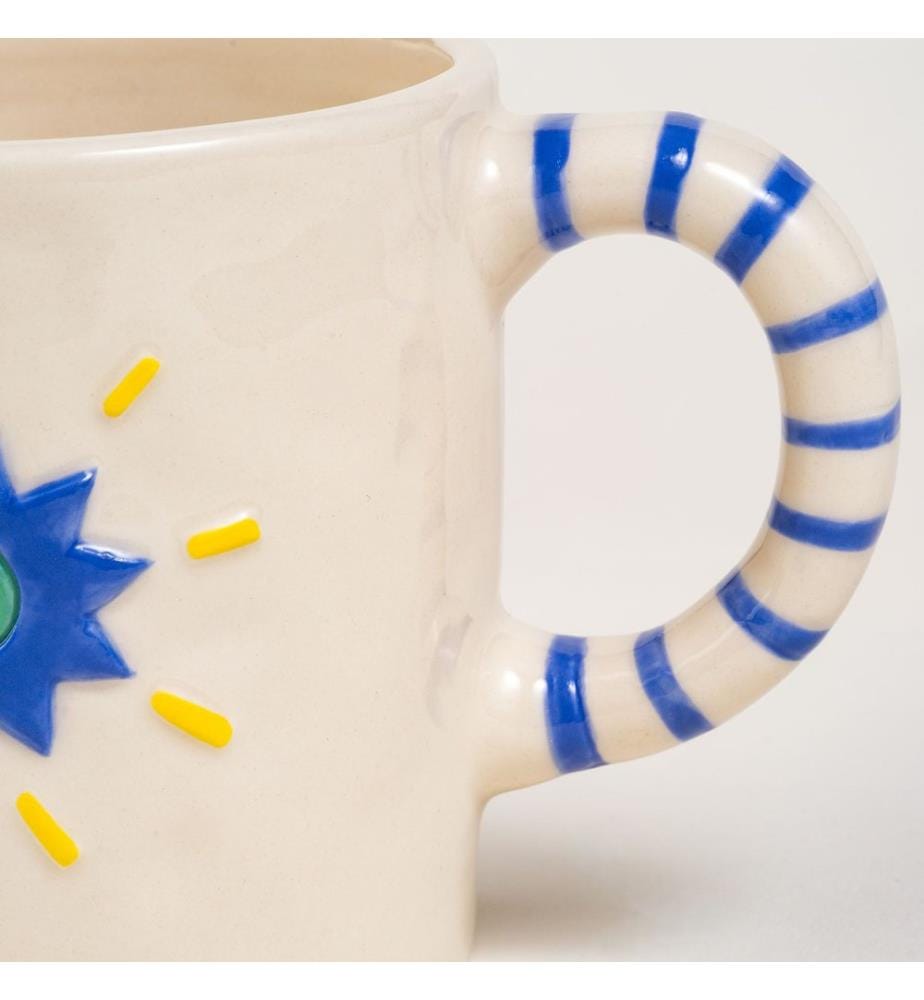 Becher, blau, 100 % Steingut