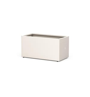 HERSTERA - Bac à fleurs Metal Planter 50, 100 x 50 x 50 cm, argile blanche