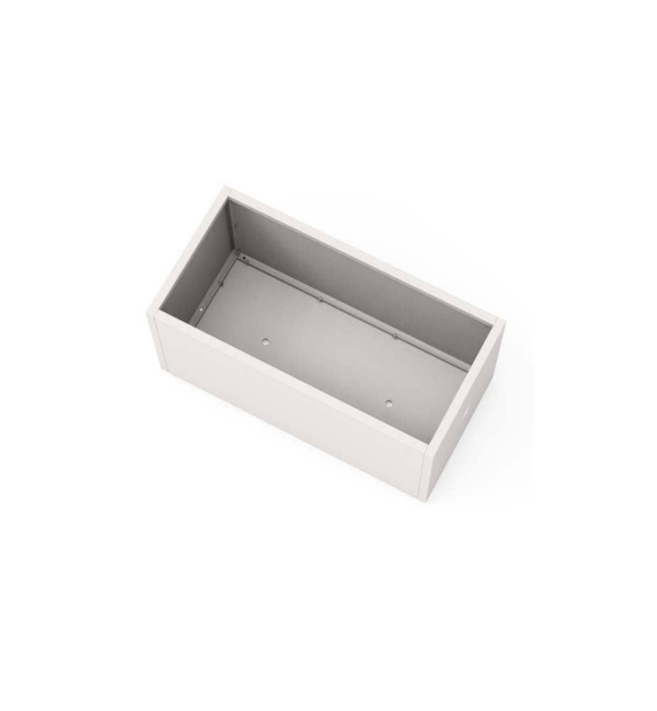 HERSTERA - Pflanzentrog Metal Planter 50, 100 x 50 x 50 cm, White Clay