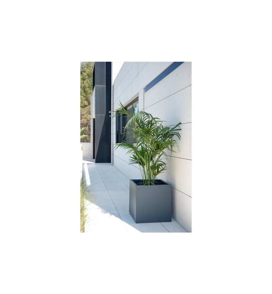 HERSTERA - Pflanzentopf Metal Planter Cube, Anthrazit