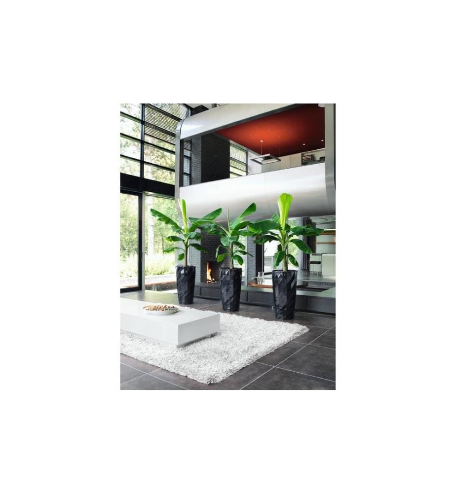 LECHUZA - Blumentopf Diamante Premium 40, Schwarz