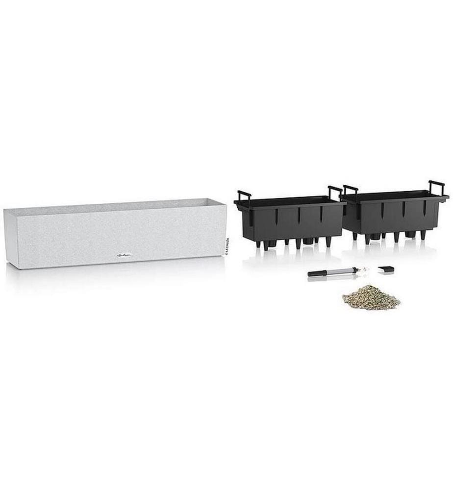 LECHUZA - BALCONERA Stone 80 Blanc