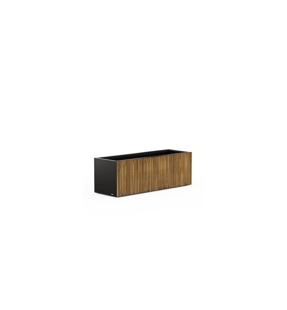 HERSTERA - Cloison décorative en bois 150 x 50 x 50 cm Noir/marron