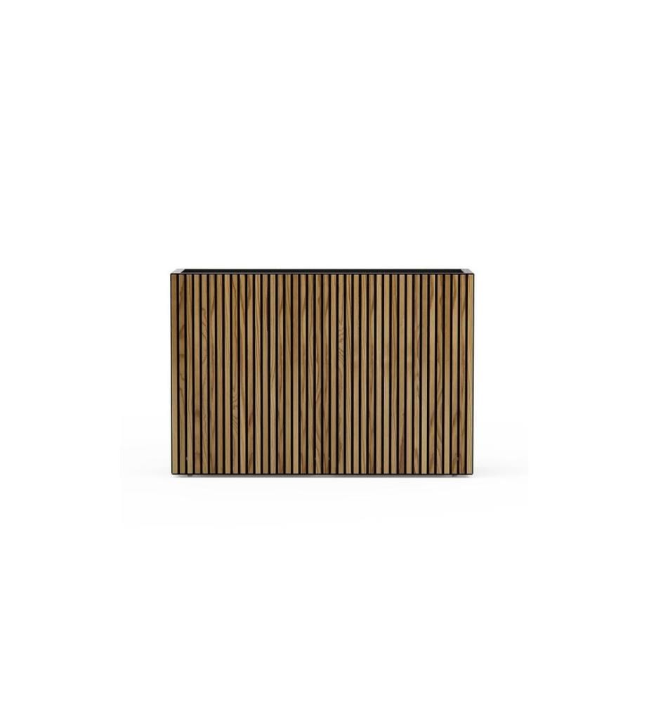 HERSTERA - Deco Divider Wood 120 x 25 x 80 cm Noir/marron
