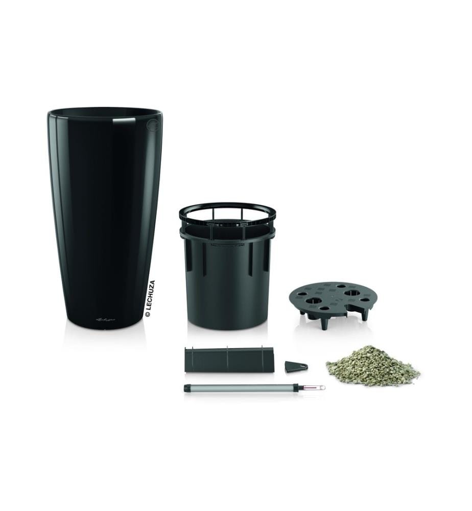 LECHUZA - Set per l'irrigazione RONDO Premium 40 Noir brillant