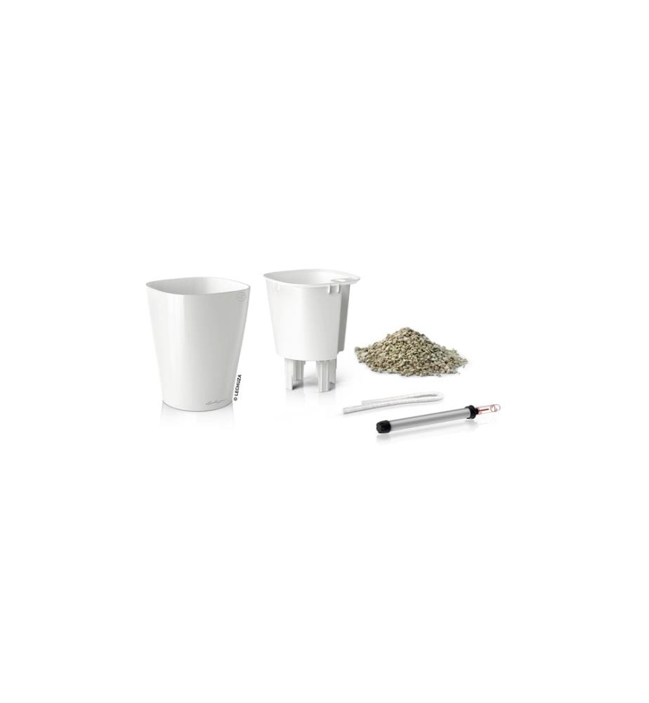LECHUZA - Pot à herbes aromatiques Deltini Premium Blanc brillant