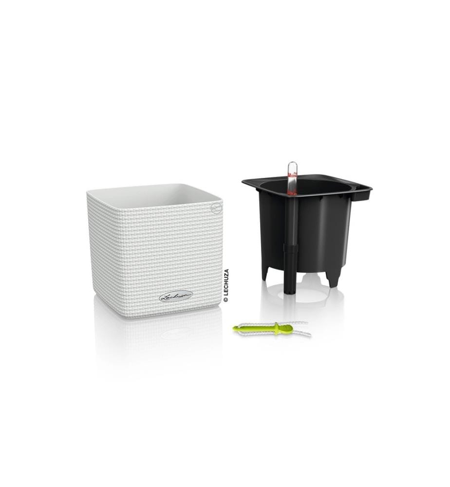 LECHUZA - Pot de fleur Cube Color 14 Blanc