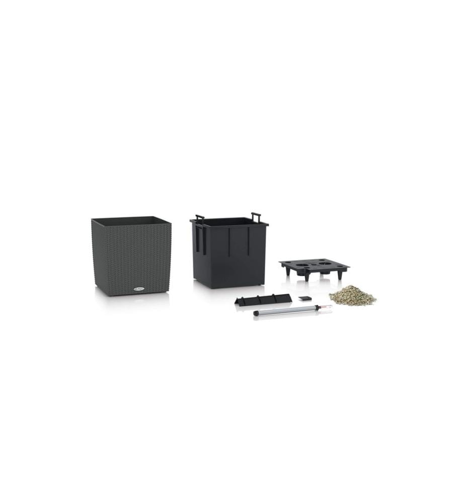 LECHUZA - Pot de fleur Cube Cottage 50 Marron
