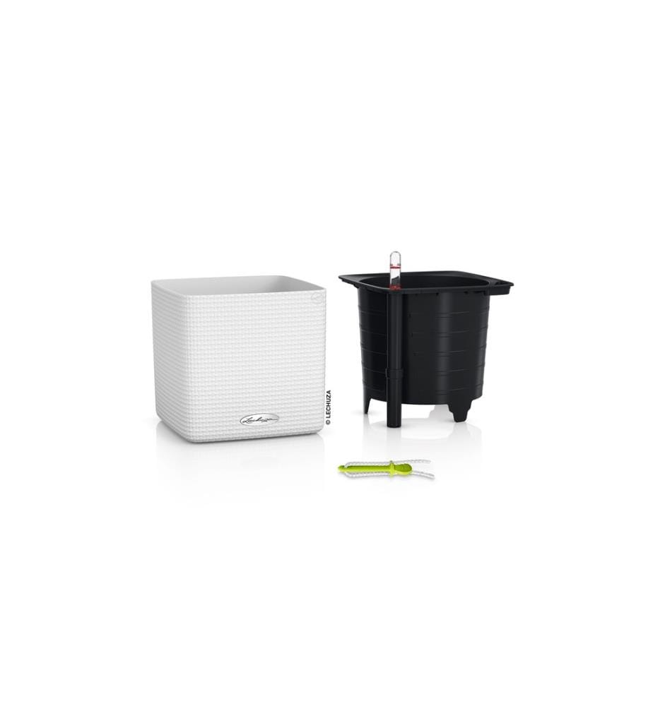 LECHUZA - Pot à herbes aromatiques Cube Color 16 Blanc