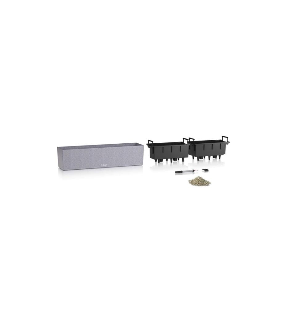 LECHUZA - Pot de fleur BALCONERA Stone 80 Noir