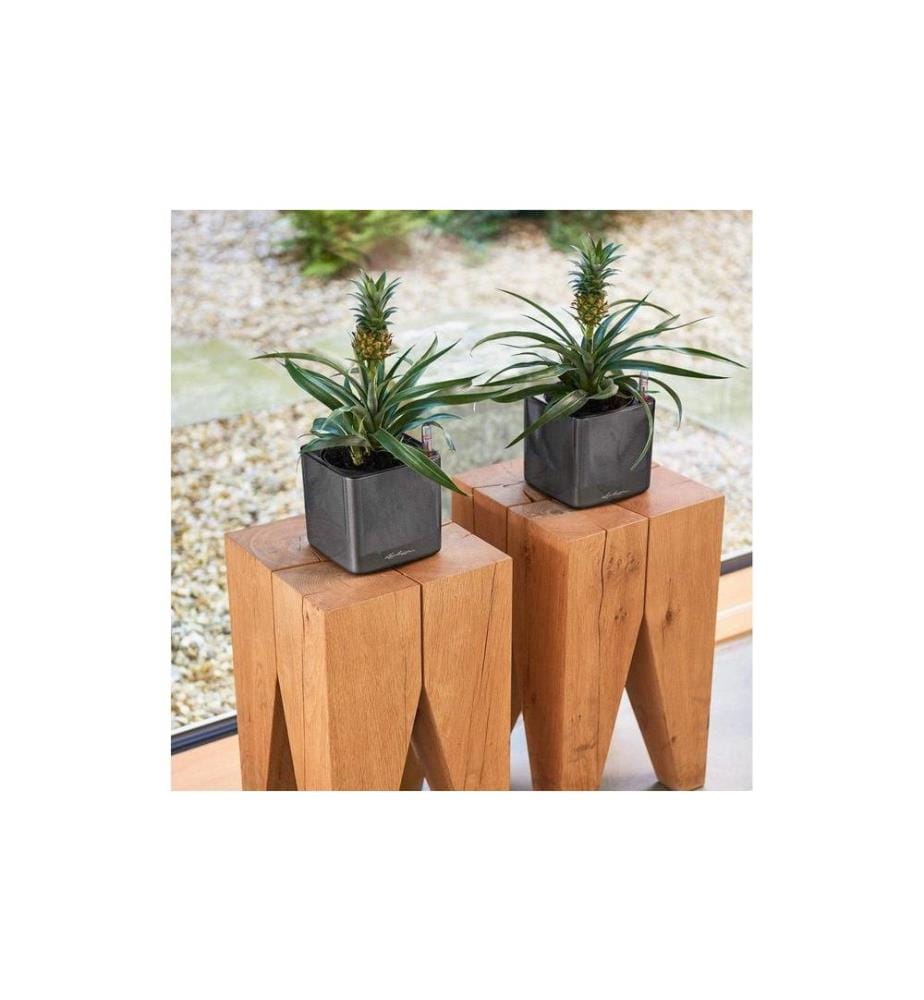 LECHUZA - Pot à fleur CUBE Glossy Cuivre