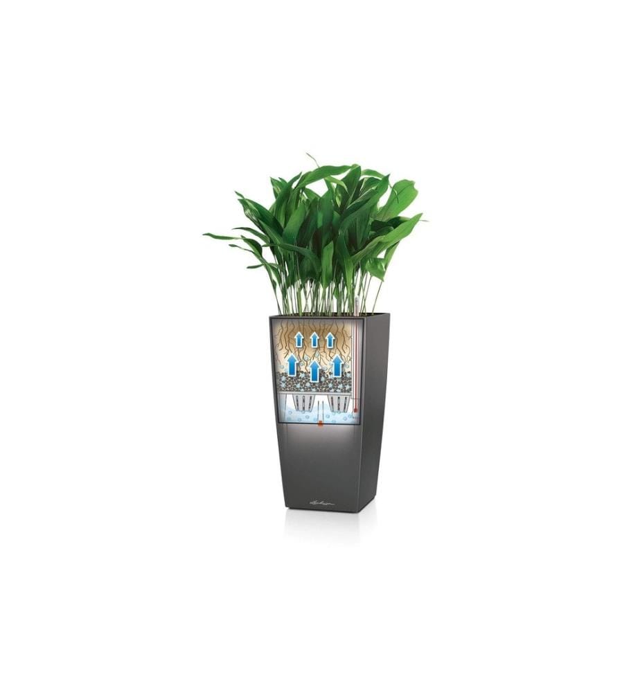 LECHUZA - Pot à fleur Cubico Premium 22 Taupe