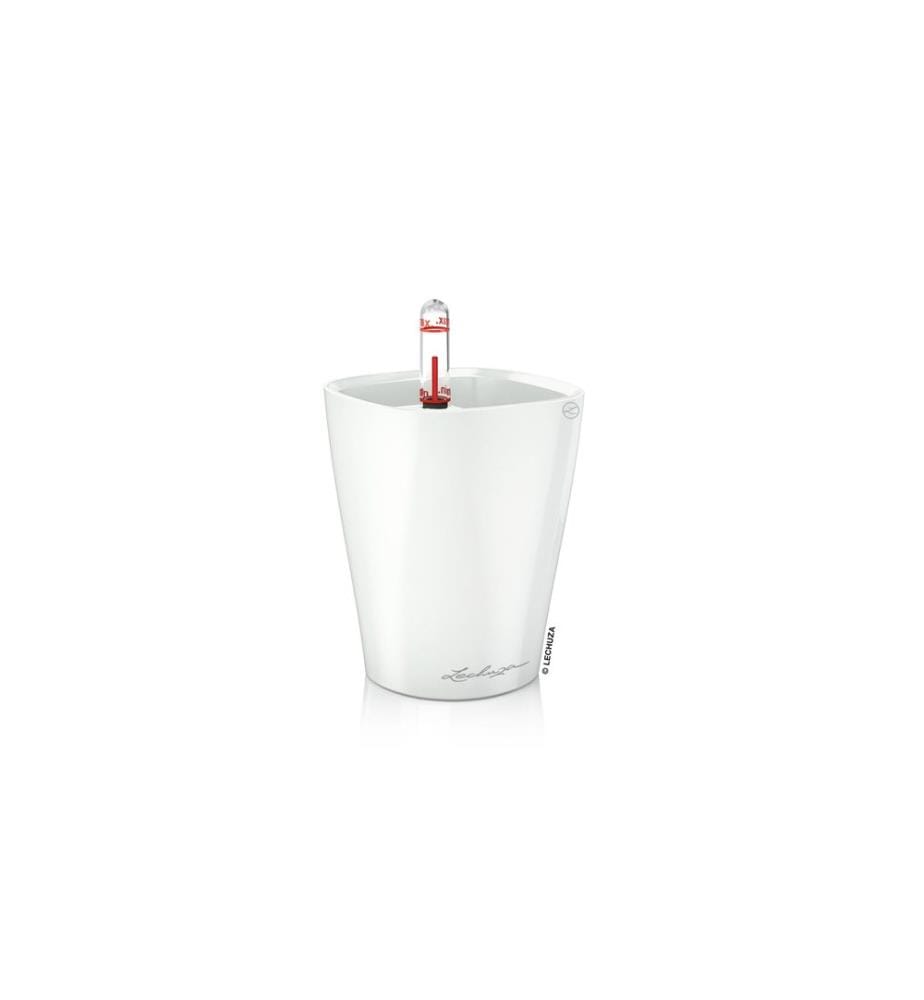 LECHUZA - Pot à herbes aromatiques Mini Deltini Premium Blanc brillant