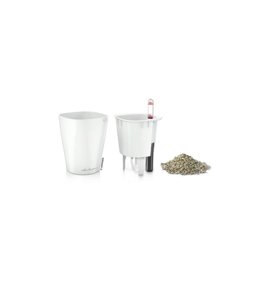 LECHUZA - Pot à herbes aromatiques Mini Deltini Premium Blanc brillant