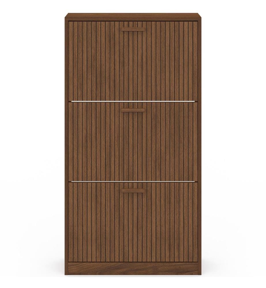Schuhschrank Faustine mit 3 Türen – Nussbaum
