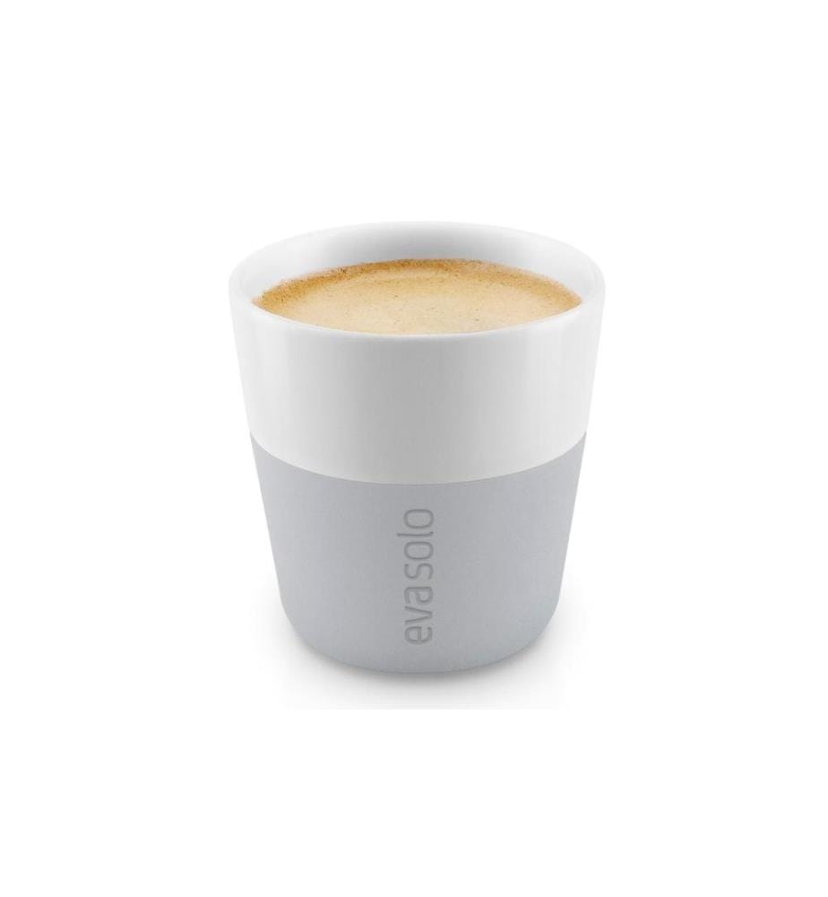 EVA SOLO - Tasse à expresso 80 ml, 2 Pièce/s, Gris clair/Blanc