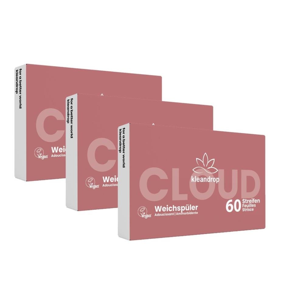 KLEANDROP - Weichspüler Streifen Clouds 3 x 60 Stück