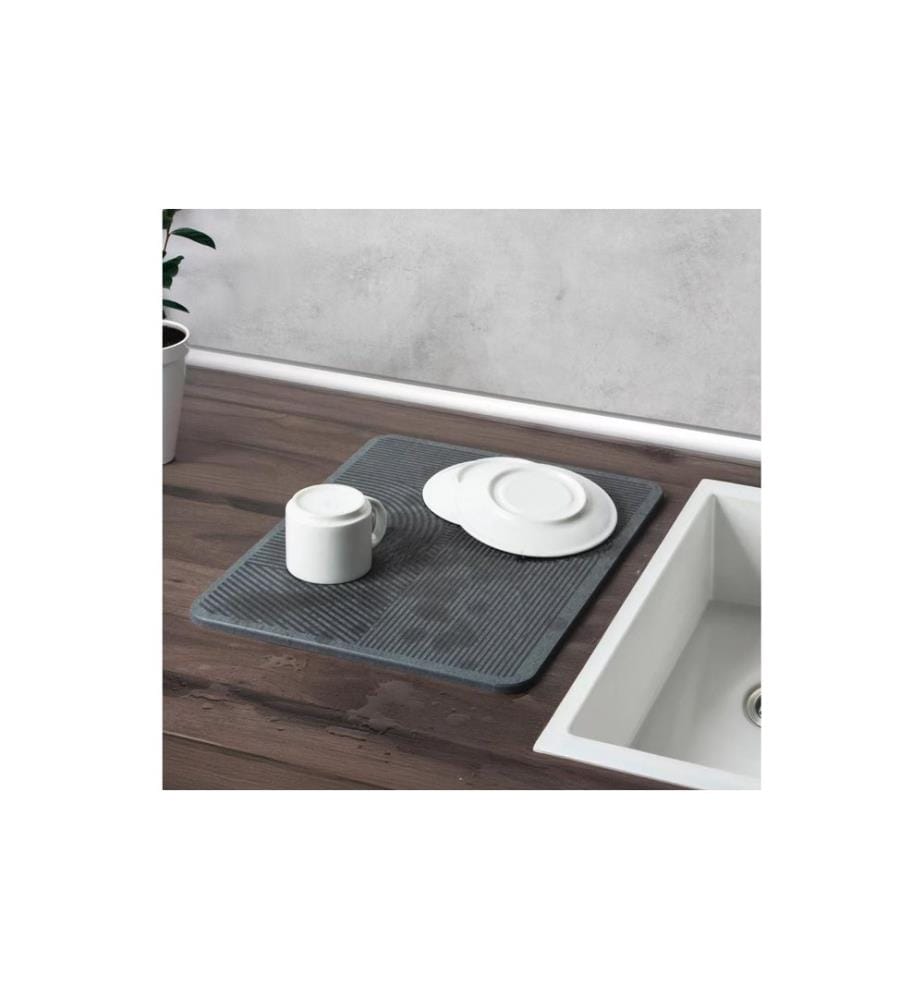 WENKO - Tapis égouttoir Damon 40 x 30 cm, Gris