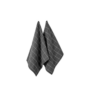Ladelle - Torchon pour la vaisselle Eco Check 45 x 70 cm, 2 pièces, anthracite