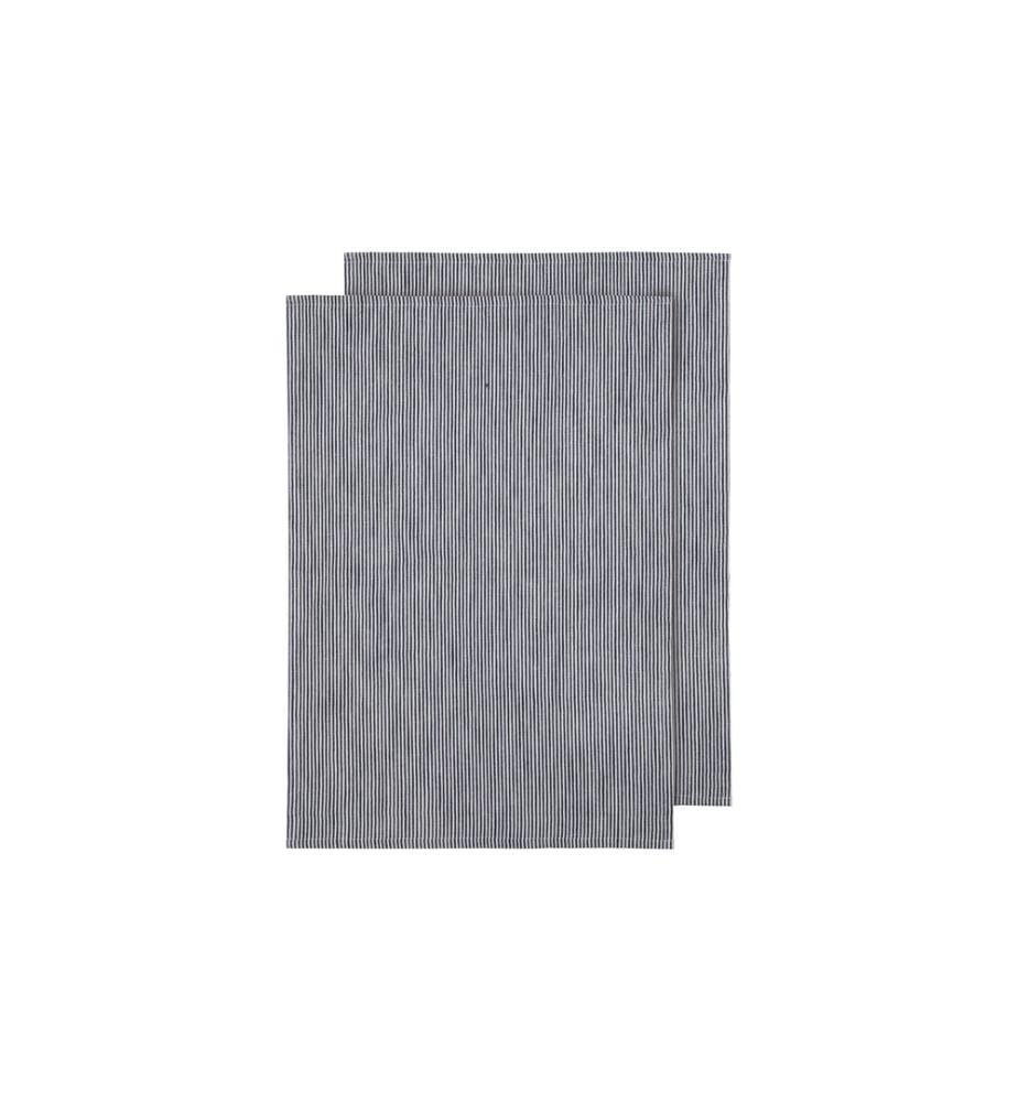 Ladelle - Geschirrtuch Lina Stripe 50 x 70 cm, 2 Stück, Navy