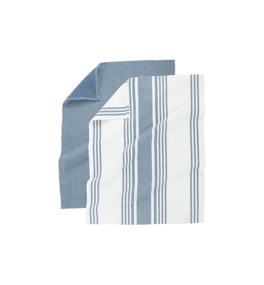 Tiseco - Geschirrtuch Combo 4er Set, Blau/Weiss