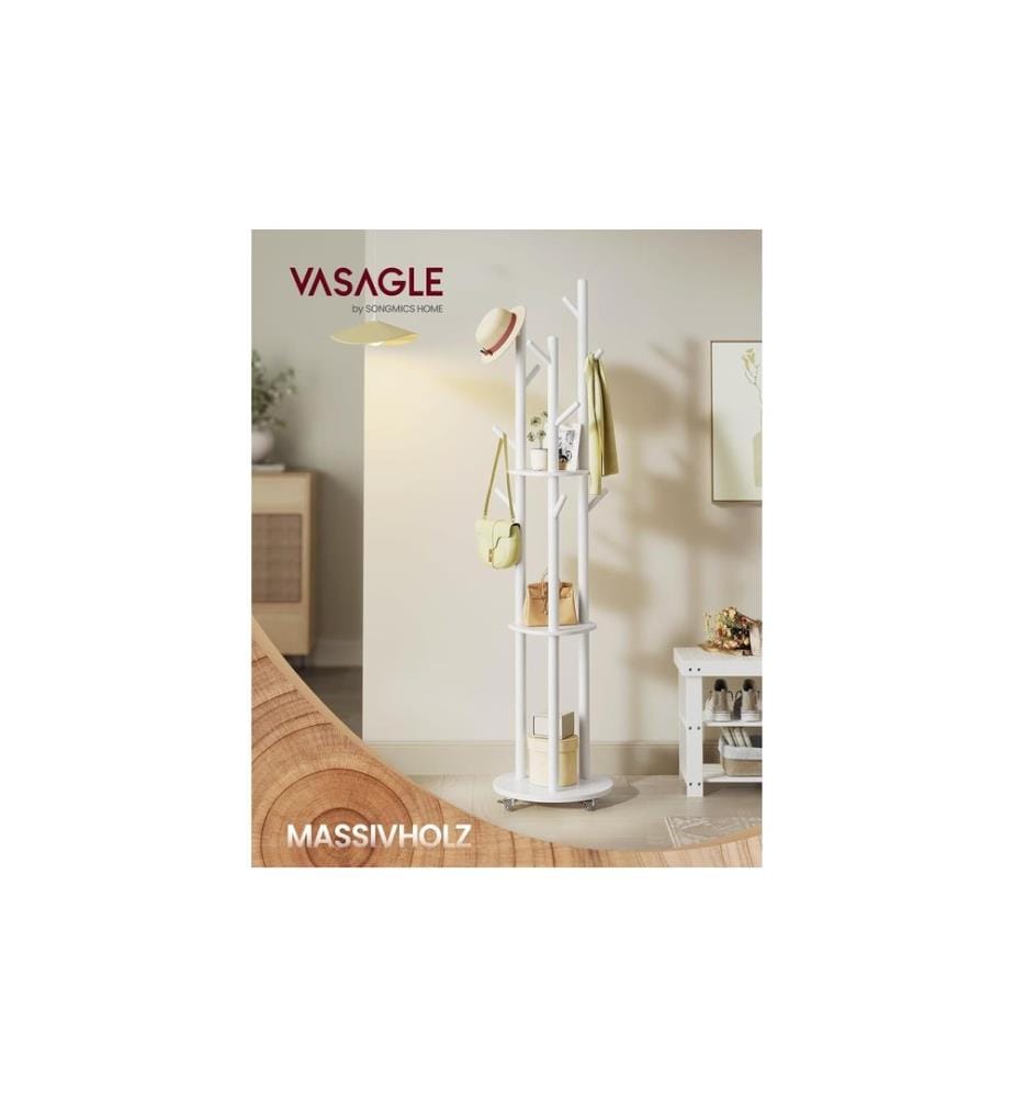 VASAGLE - Garderobenständer Weiss