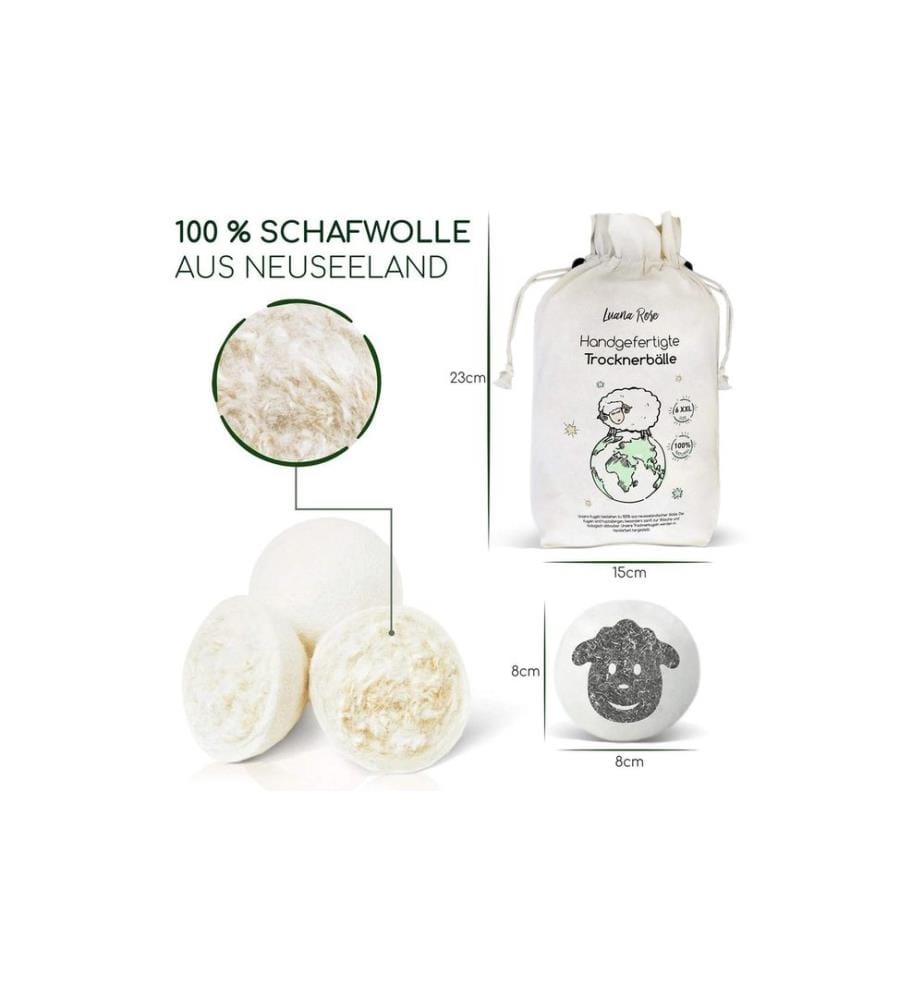 Luana Rose - Trocknerbälle, Weiss, 6er-Set