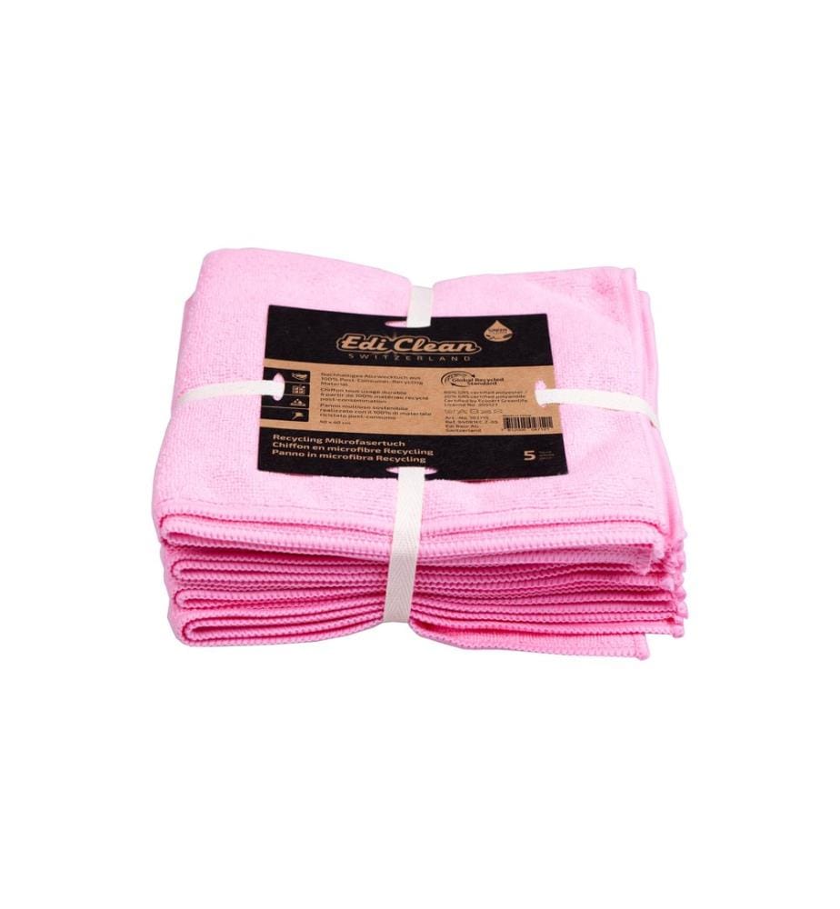 EDI BAUR - Chiffon de nettoyage en microfibre EC 5 Pièce/s, Rose