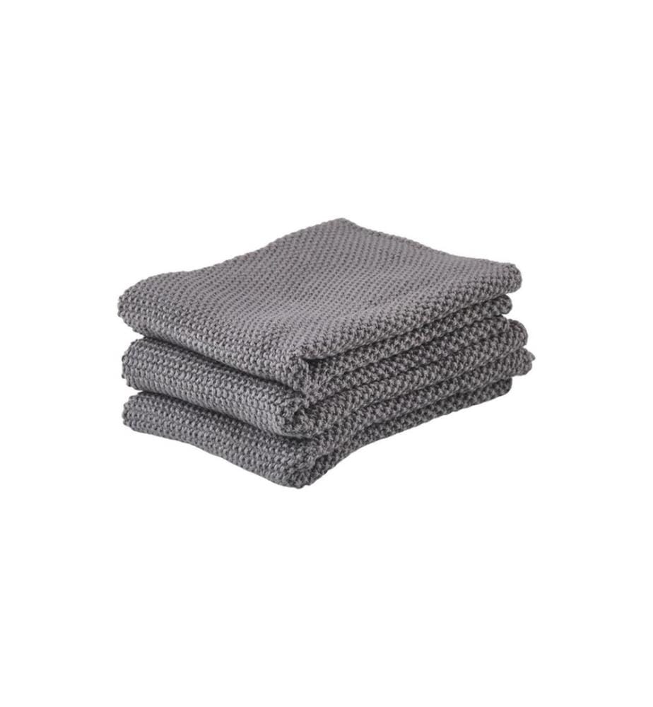 ZONE DENMARK - Abwaschlappen 3er Set, Grau, 27 x 27 cm